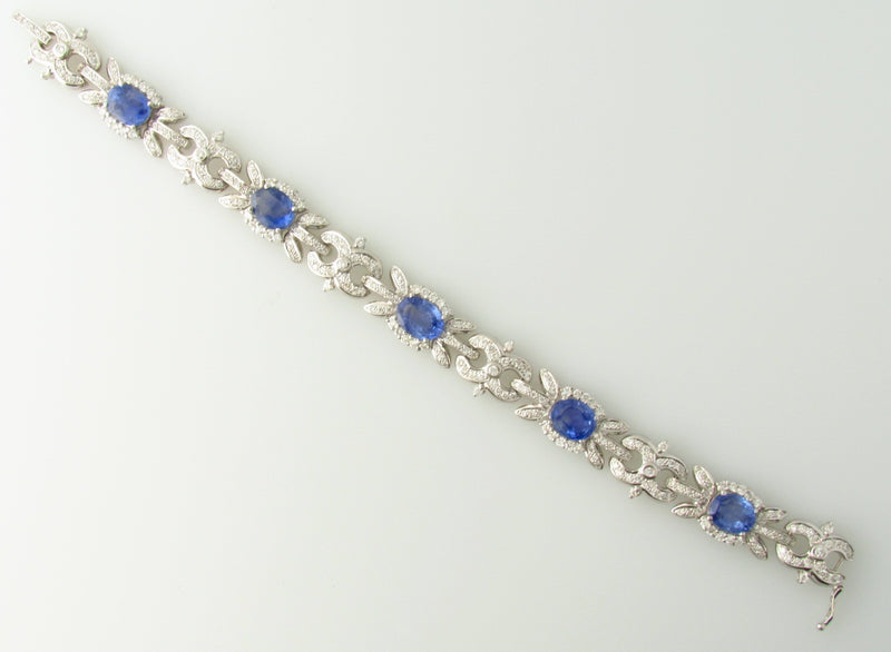 18K White Gold, Sapphire and Diamond Bracelet | 18 Karat Appraisers | Beverly Hills, CA | Fine Jewelry