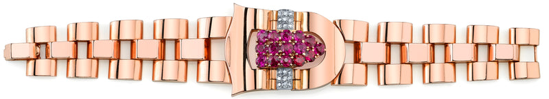 18K Rose Gold Ruby and Diamond Bracelet | 18 Karat Appraisers | Beverly Hills, CA | Fine Jewelry