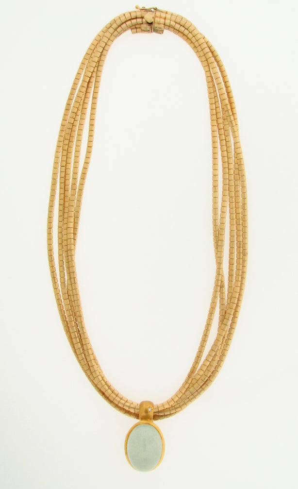 18K YELLOW GOLD AQUA PENDANT / NECKLACE | 18 Karat Appraisers | Beverly Hills, CA | Fine Jewelry