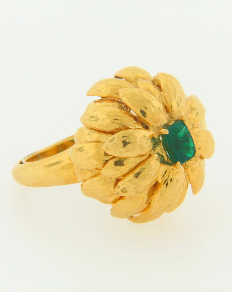 18K YELLOW GOLD EMERALD RING BY 