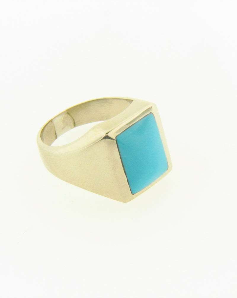 14K White Gold Turquoise Ring | 18 Karat Appraisers | Beverly Hills, CA | Fine Jewelry