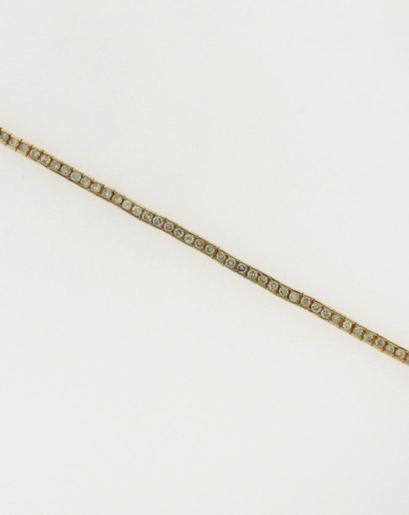 18K YELLOW GOLD DIAMOND TENNIS BRACELET | 18 Karat Appraisers | Beverly Hills, CA | Fine Jewelry