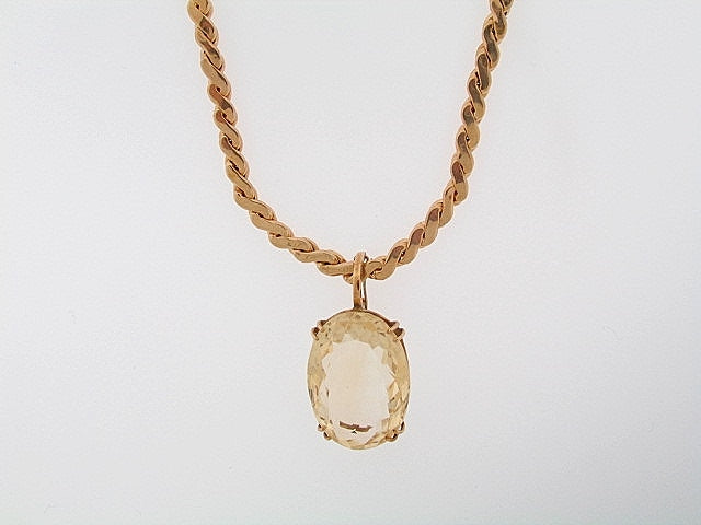 14K-YG CITRINE PENDANT | 18 Karat Appraisers | Beverly Hills, CA | Fine Jewelry