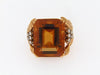 18K-YG CITRINE AND DIAMOND RING