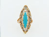 14K-WG TURQUOISE AND DIAMOND RING