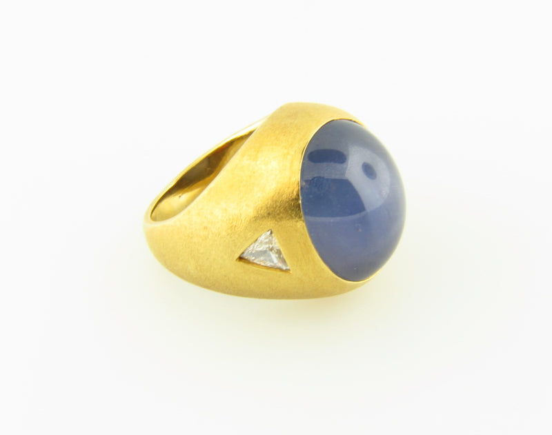 18K Yellow Gold, Star Sapphire and Diamond Ring | 18 Karat Appraisers | Beverly Hills, CA | Fine Jewelry