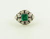 Art Deco, Platinum Emerald, Diamond, Onyx  Ring