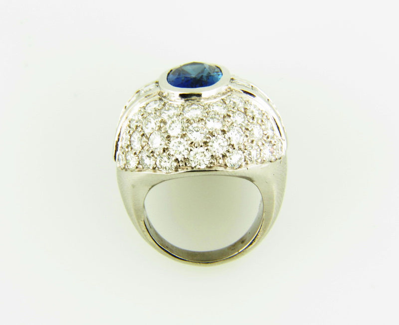 Platinum Sapphire and Diamond Ring | 18 Karat Appraisers | Beverly Hills, CA | Fine Jewelry