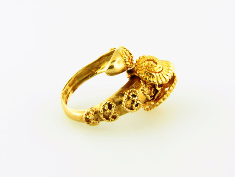 18K-YG Ram's Head Ring by Zolotas