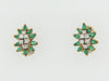 18K-YG EMERALD AND DIAMOND EARRINGS