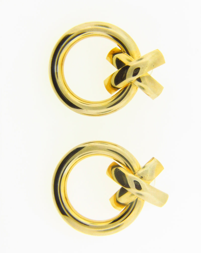 14K Yellow Gold Circular Earrings | 18 Karat Appraisers | Beverly Hills, CA | Fine Jewelry