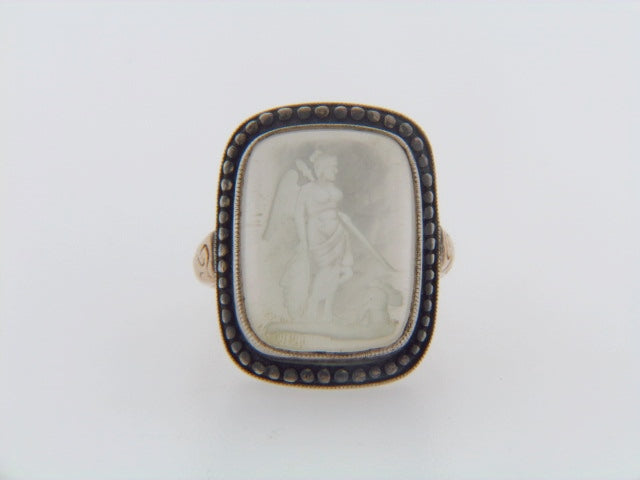 14K-YG AND SILVER INTAGLIO RING | 18 Karat Appraisers | Beverly Hills, CA | Fine Jewelry