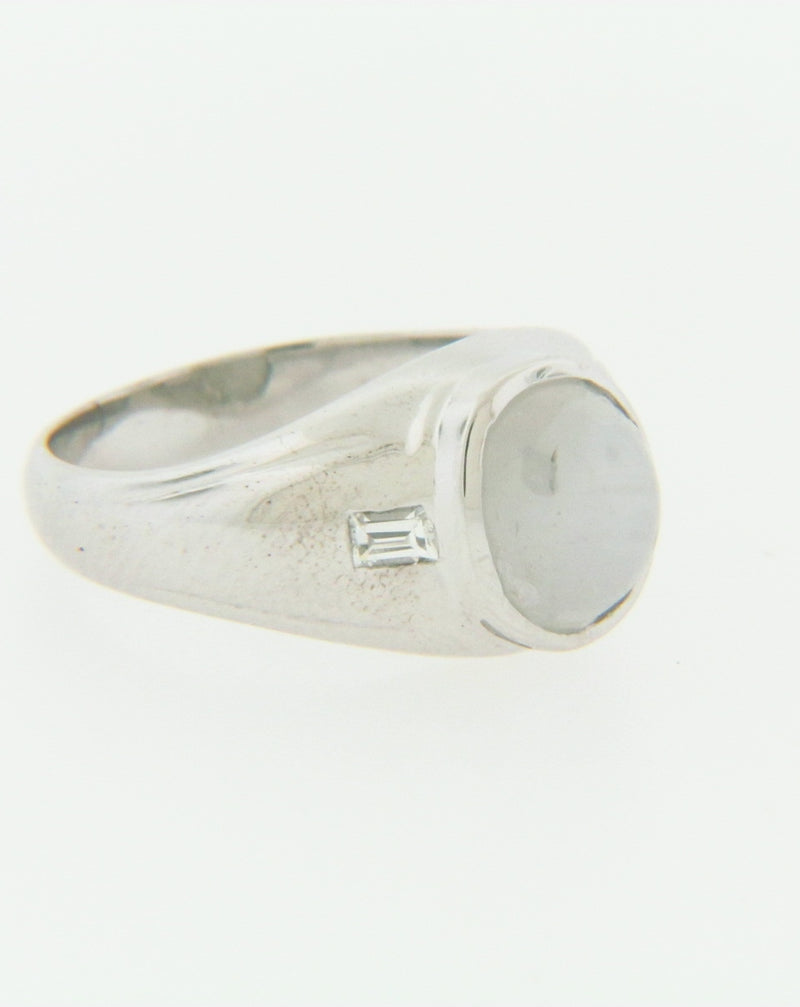14K WHITE GOLD STAR-SAPPHIRE RING | 18 Karat Appraisers | Beverly Hills, CA | Fine Jewelry