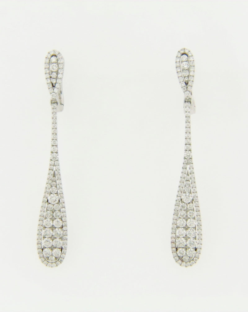 14K WHITE GOLD DIAMOND EARRINGS | 18 Karat Appraisers | Beverly Hills, CA | Fine Jewelry