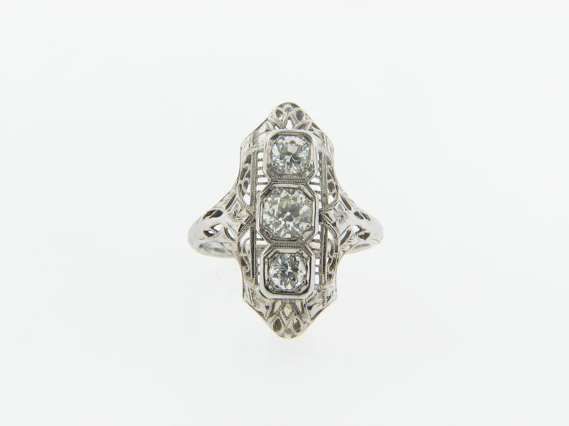 Art Deco, 18K White Gold Diamond Ring