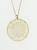 14K YELLOW GOLD CARVED MOTHER OF PEARL CIRCULAR PENDANT / NECKLACE | 18 Karat Appraisers | Beverly Hills, CA | Fine Jewelry