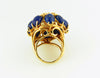 18K Yellow Gold, Coral, Lapis Lazuli, and Diamond Ring | 18 Karat Appraisers | Beverly Hills, CA | Fine Jewelry