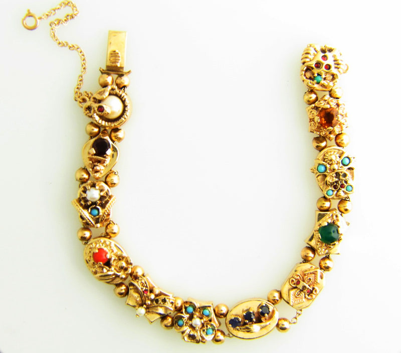 Victorian 14K Yellow Gold, Slide Charm Bracelet | 18 Karat Appraisers | Beverly Hills, CA | Fine Jewelry