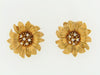 18K YELLOW GOLD DIAMOND FLORAL EARRINGS | 18 Karat Appraisers | Beverly Hills, CA | Fine Jewelry