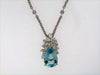 18K-WG AQUAMARINE AND DIAMOND PENDANT