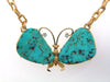 14K-YG TURQUOISE AND DIAMOND BUTTERFLY PENDANT | 18 Karat Appraisers | Beverly Hills, CA | Fine Jewelry