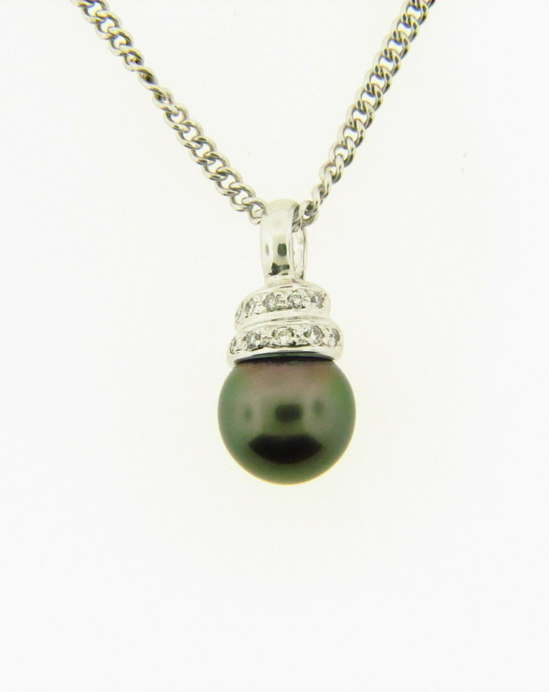14K White Gold, Black Tahitian Pearl Pendant | 18 Karat Appraisers | Beverly Hills, CA | Fine Jewelry