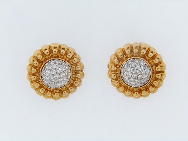 18K-YG DIAMOND EARCLIPS | 18 Karat Appraisers | Beverly Hills, CA | Fine Jewelry