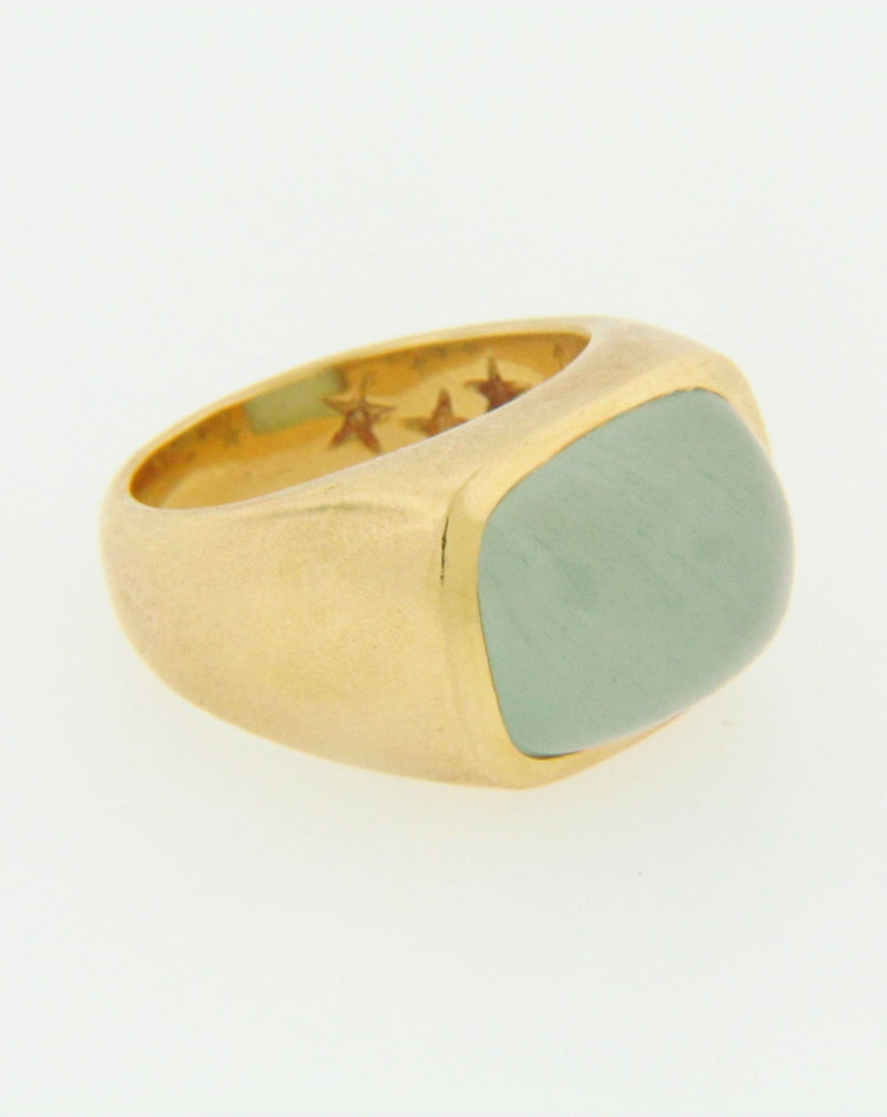 18K YELLOW GOLD AQUAMARINE AND DIAMOND RING | 18 Karat Appraisers | Beverly Hills, CA | Fine Jewelry
