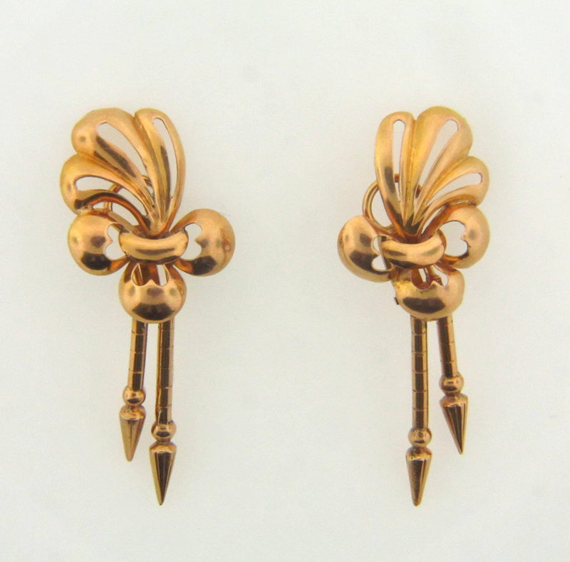 Retro, 18K Rose Gold Retro Dangle Earrings | 18 Karat Appraisers | Beverly Hills, CA | Fine Jewelry