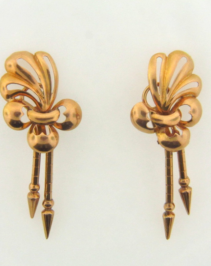 Retro, 18K Rose Gold Retro Dangle Earrings | 18 Karat Appraisers | Beverly Hills, CA | Fine Jewelry