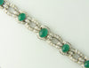 Art Deco, 18K White Gold Emerald and Diamond Bracelet