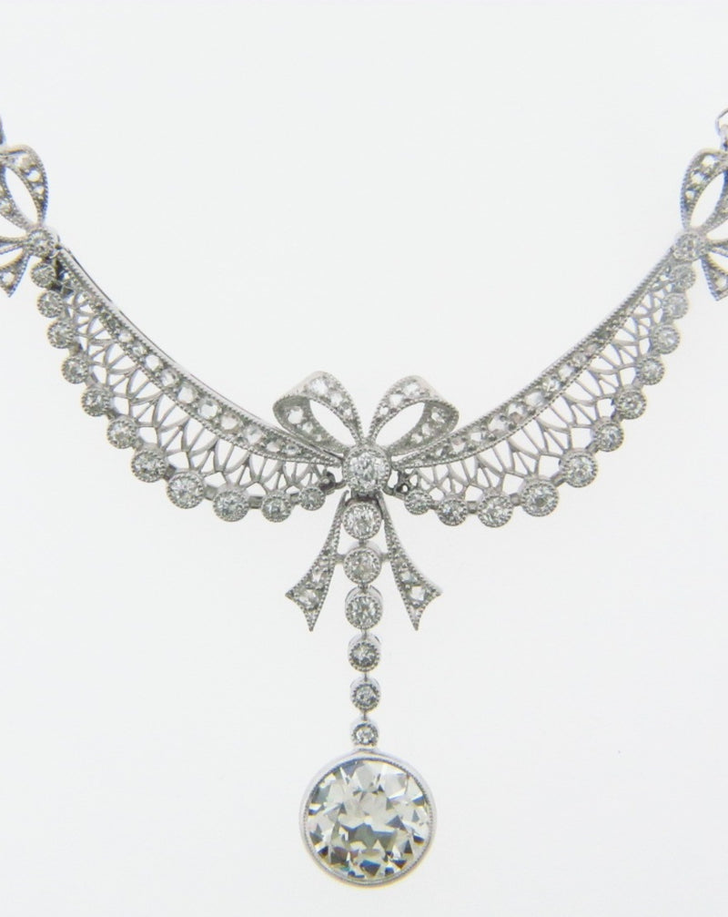 Edwardian, Platinum Diamond Pendant