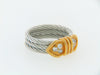 18K-YG AND S/S DIAMOND RING BY "FRED"
