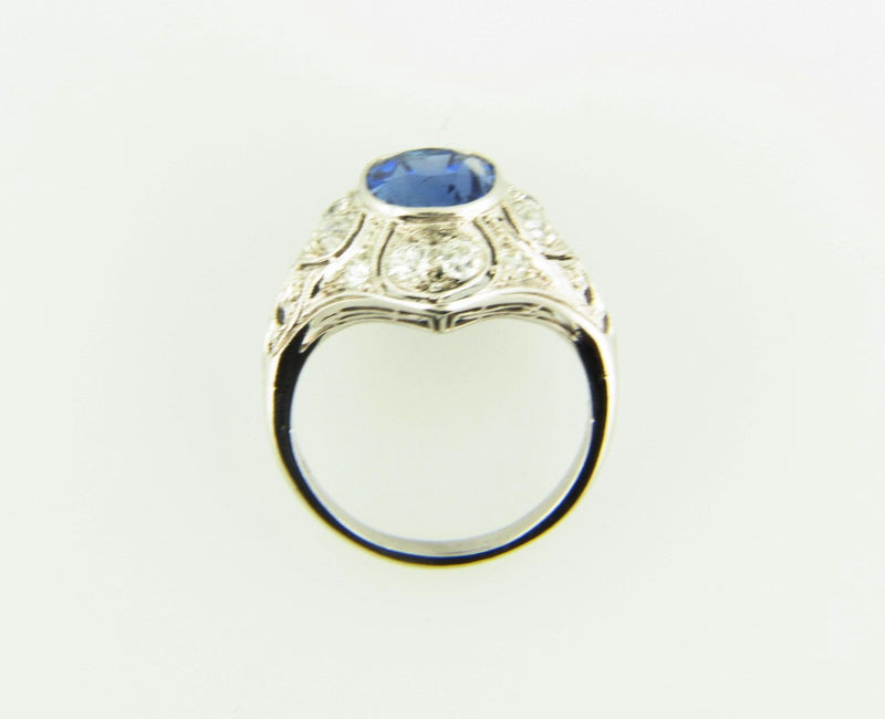 Edwardian Platinum, Sapphire and Diamond Ring