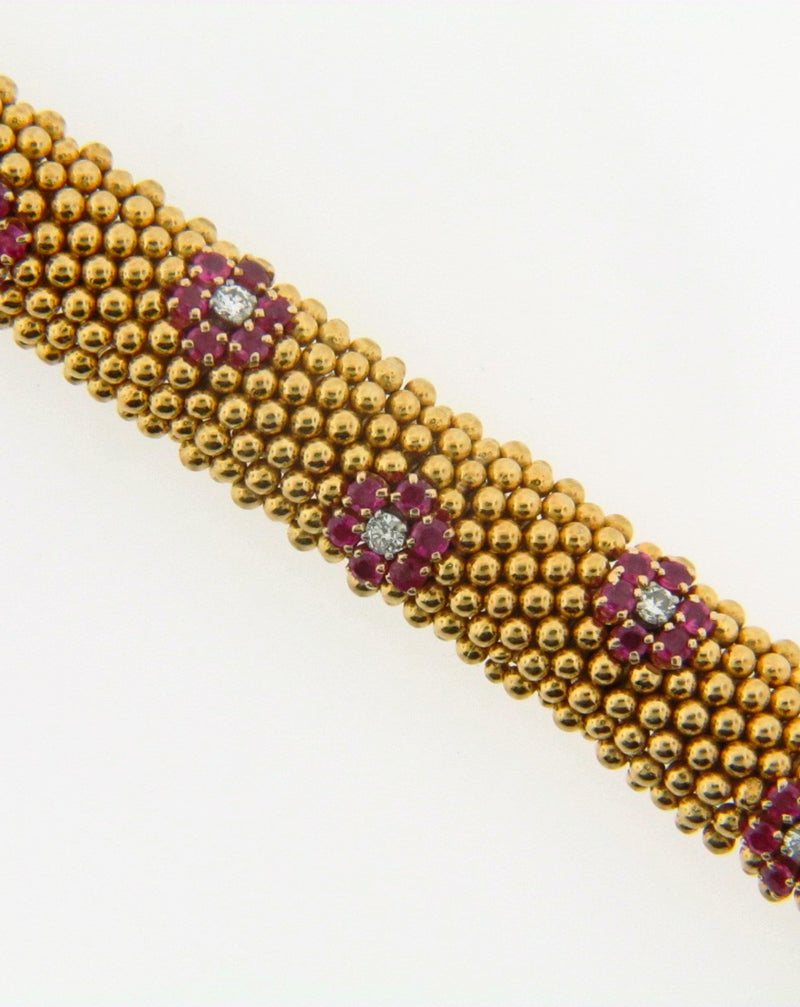 18K Yellow Gold Diamond and Ruby Bracelet | 18 Karat Appraisers | Beverly Hills, CA | Fine Jewelry
