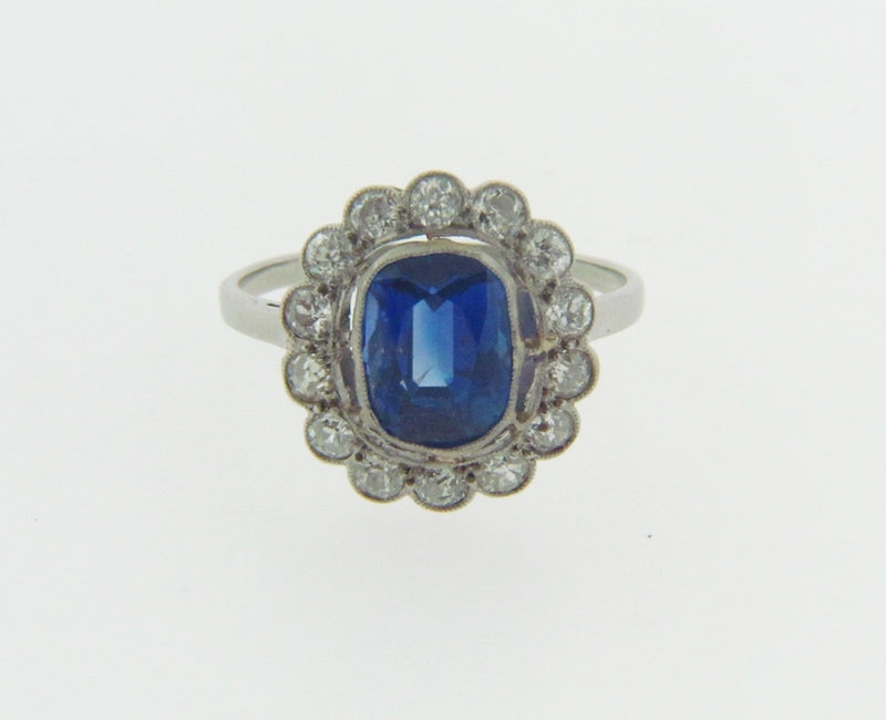 PLATINUM SAPPHIRE AND DIAMOND RING | 18 Karat Appraisers | Beverly Hills, CA | Fine Jewelry