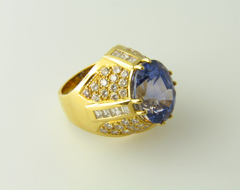 18K Yellow Gold, Sapphire and Diamond Ring | 18 Karat Appraisers | Beverly Hills, CA | Fine Jewelry