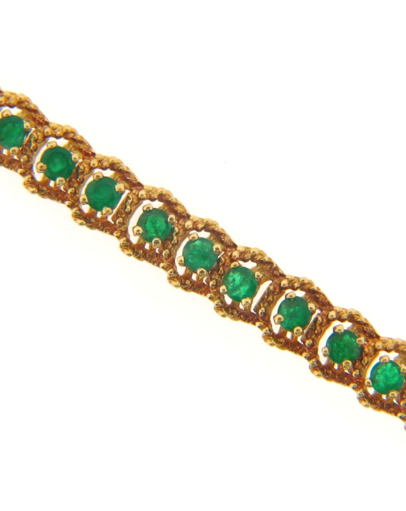 18K Yellow Gold Emerald Bracelet | 18 Karat Appraisers | Beverly Hills, CA | Fine Jewelry