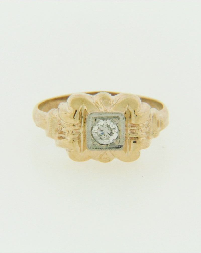 14K YELLOW GOLD DIAMOND SOLITAIRE RING | 18 Karat Appraisers | Beverly Hills, CA | Fine Jewelry