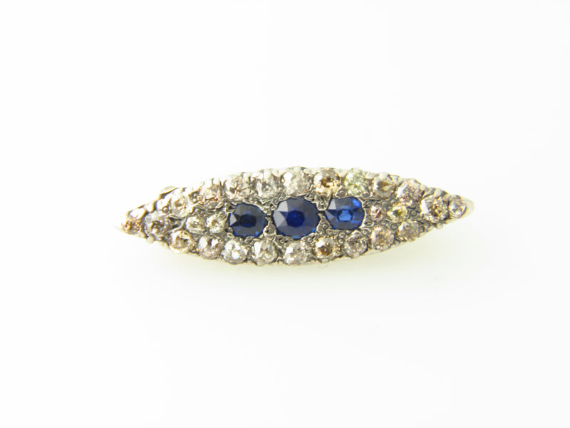 Victorian, Silver Topped and Gold, Sapphire and Diamond Brooch | 18 Karat Appraisers | Beverly Hills, CA | Fine Jewelry