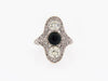 PLATINUM DIAMOND AND ONYX FILIGREE RING | 18 Karat Appraisers | Beverly Hills, CA | Fine Jewelry