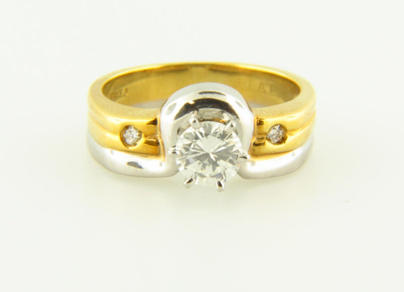 Platinum and 18K Yellow Gold, Diamond Solitaire Ring | 18 Karat Appraisers | Beverly Hills, CA | Fine Jewelry