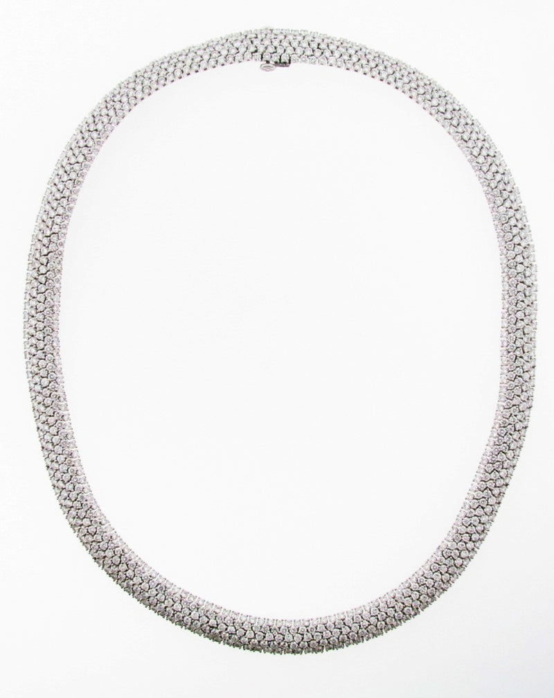 18K White Gold Diamond Necklace by 
