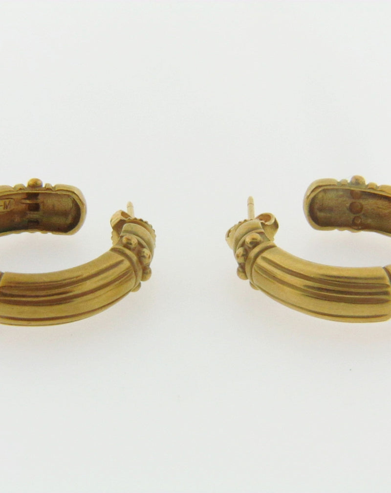 18K YELLOW GOLD HOOP EARRINGS | 18 Karat Appraisers | Beverly Hills, CA | Fine Jewelry