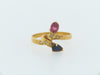 18K-YG MULTI-GEMSTONE BY-PASS RING | 18 Karat Appraisers | Beverly Hills, CA | Fine Jewelry