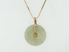 14K YELLOW GOLD JADE DISC PENDANT | 18 Karat Appraisers | Beverly Hills, CA | Fine Jewelry
