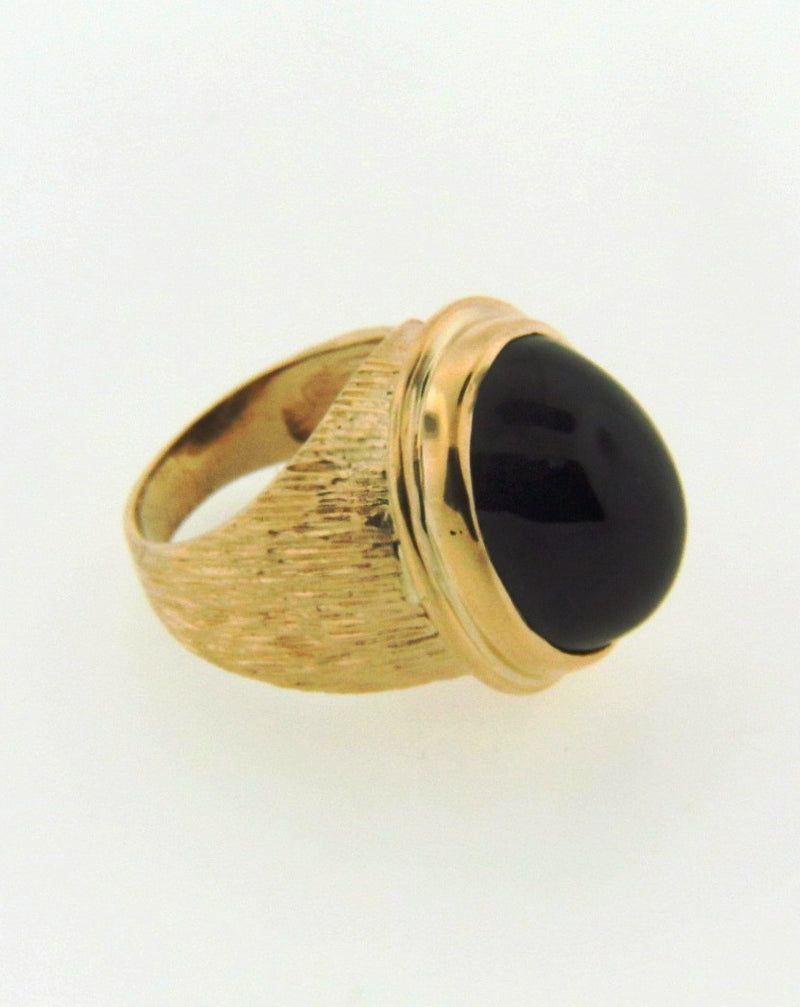 14K Yellow Gold Black Sapphire Ring | 18 Karat Appraisers | Beverly Hills, CA | Fine Jewelry