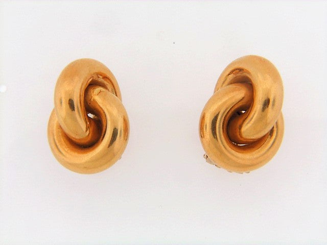 18K-YG INTERLOCKING EARRINGS