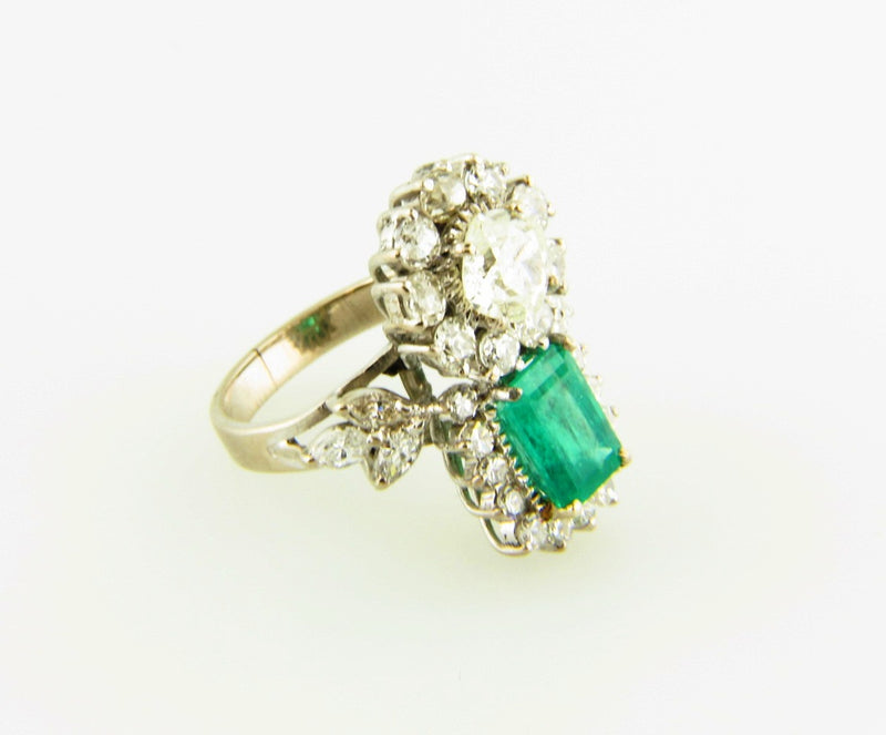 14K White Gold, Emerald and Diamond Ring | 18 Karat Appraisers | Beverly Hills, CA | Fine Jewelry