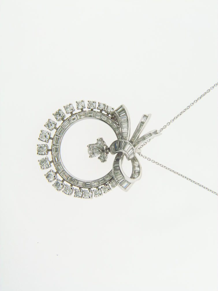 Platinum Diamond Pendant /Brooch | 18 Karat Appraisers | Beverly Hills, CA | Fine Jewelry